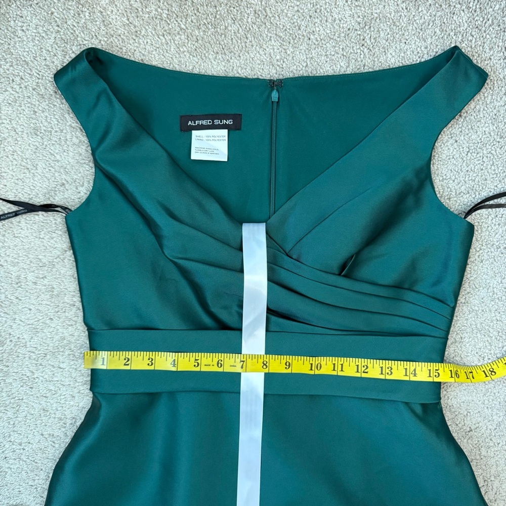 ALFRED SUNG Emerald Green Off-Shoulder Maxi Dress - Picture 6 of 7